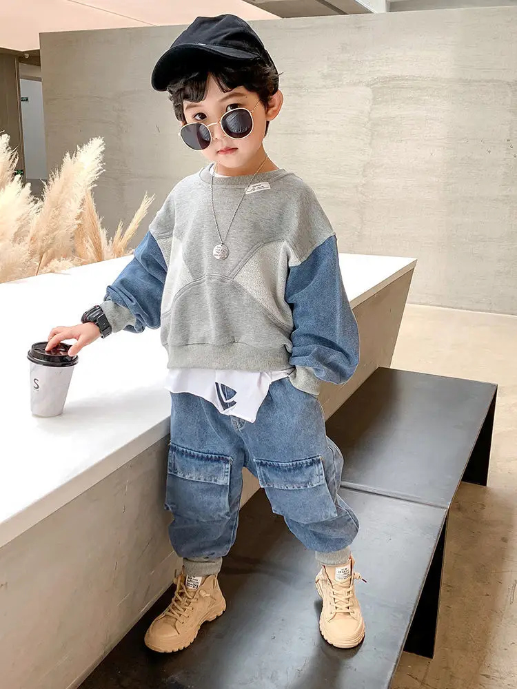 Boys' Spring and Autumn Dress Suit 2023 Children's Spring Dress Boys' Baby  Casual Jeans Two-piece Set - AliExpress