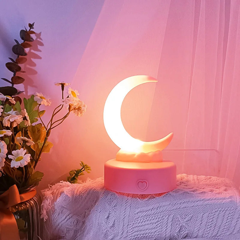 

Детский настольный ночник в виде Луны и облака, светящаяся игрушка, прикроватная лампа для дома, украшение для детской спальни, подарок