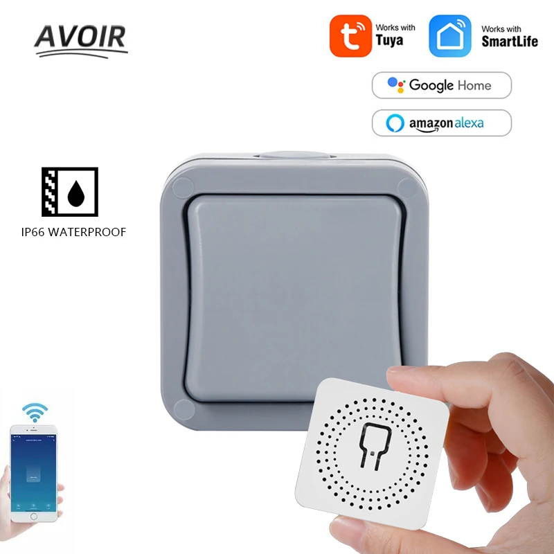 AvoirTuyaWallSmartLightSwitchesWifiConnectedHomeIP66WaterproofPushButtonSwitch2