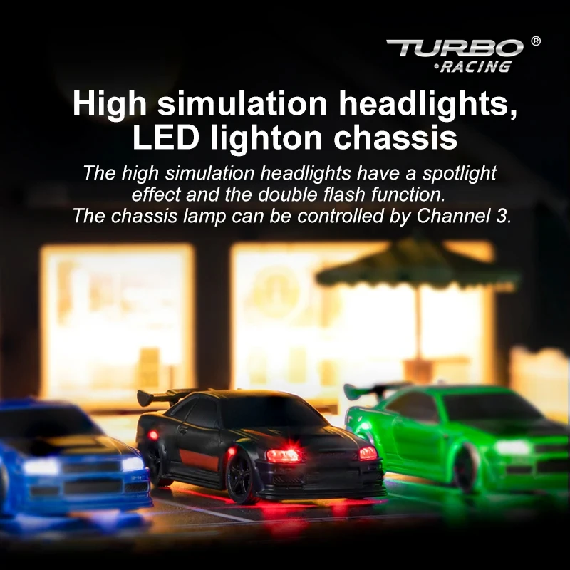 Turbo Racing 4CH 2.4GHZ 1:76 C74 RC Sports Car RTR Kit Mini
