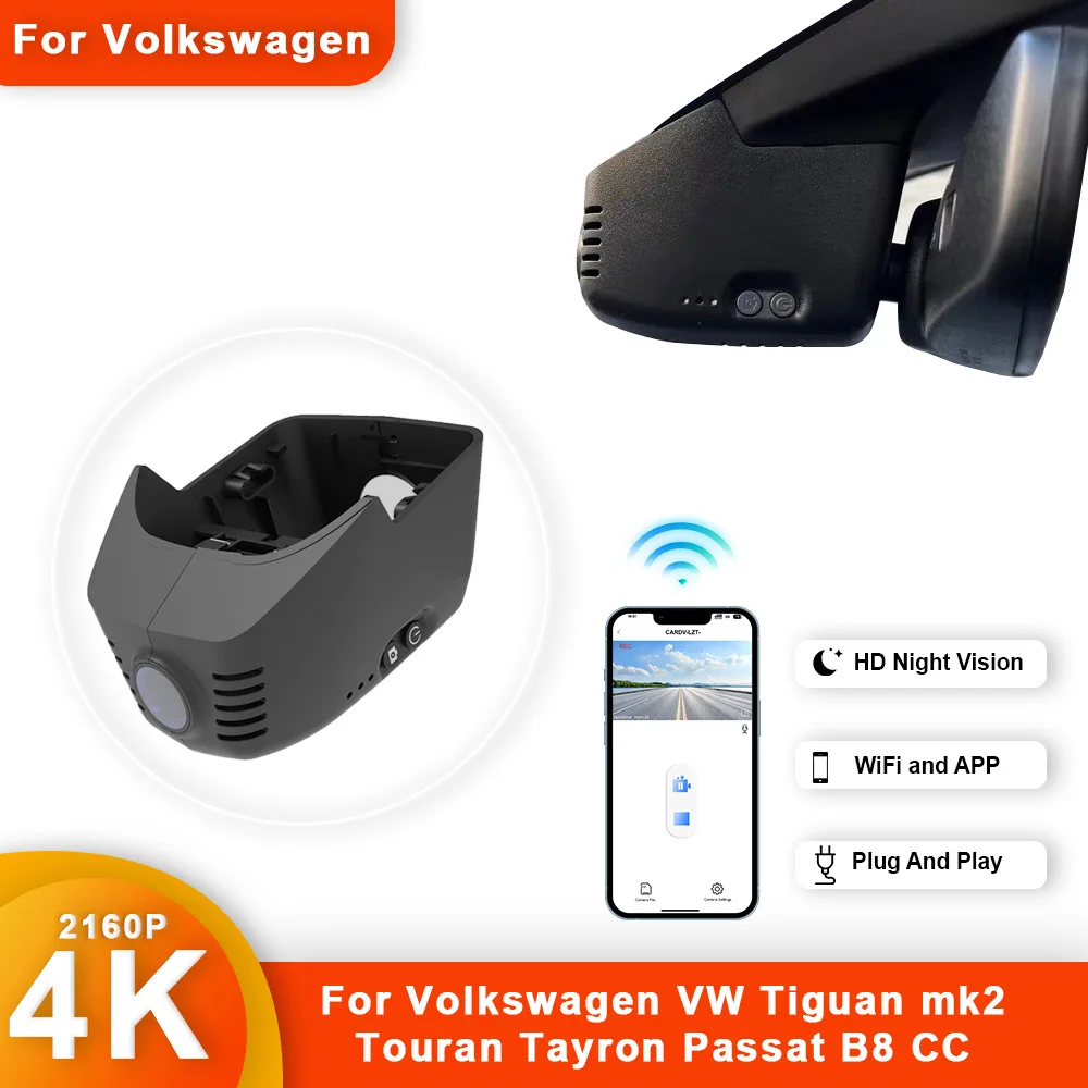 4K HD WiFi Car DVR Video Recorder Dash Cam For Volkswagen VW Tiguan mk2 Touran Tayron Passat B8 CC DashCam Devices Accessories