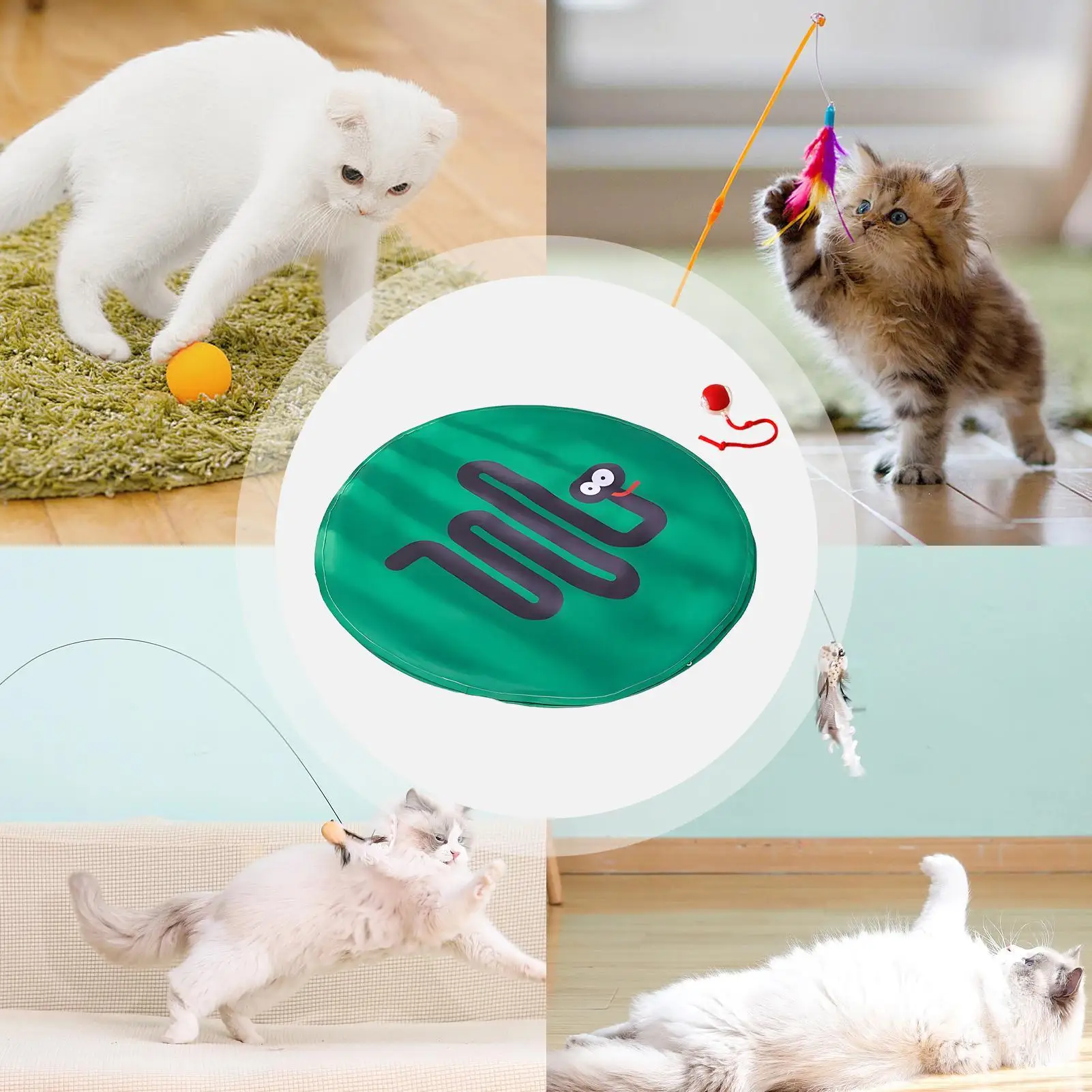 Automatic Cat Toy Electric Rolling Ball In Cover 2 In 1 Fun Hunting Game For Floor Indoor Play Enrichment Chasing Activity