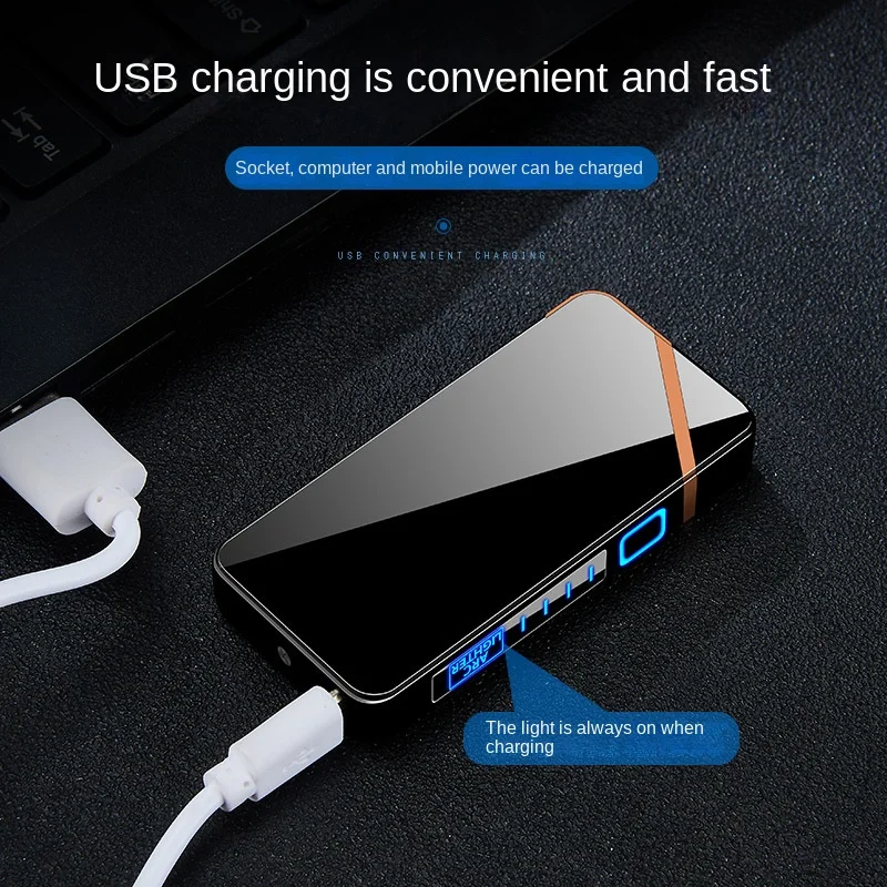 lighter electric recharge usb plasma cigarette windproof Smoking Accessories cool Laser induced double arc Men's Gift lighters, cigarette lighter,electric arc igniter