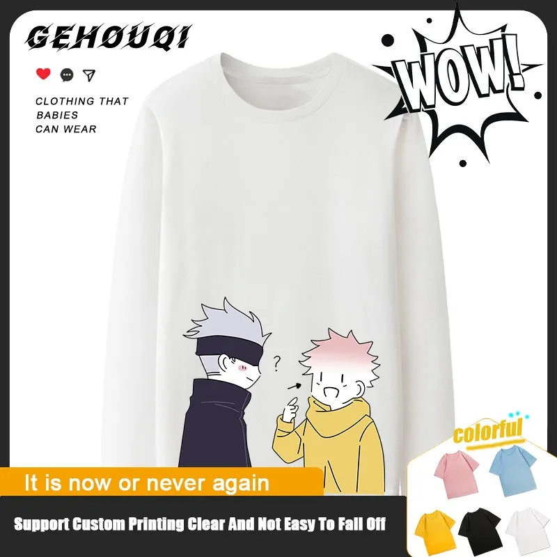 

Spell Back To Battle Around T Shirt Long Sleeve Men's Japanese System Two Yuan Five Wu The Same Clothes Pure Cotton Tide