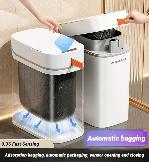 ถังขยะอัจฉริยะอัตโนมัติพร้อมเซ็นเซอร์ฝาปิดแบบไม่ต้องสัมผัส กันน้ำ สำหรับห้องน้ำ ห้องนั่งเล่น ห้องอาบน้ำ ถังขยะในบ้าน 1