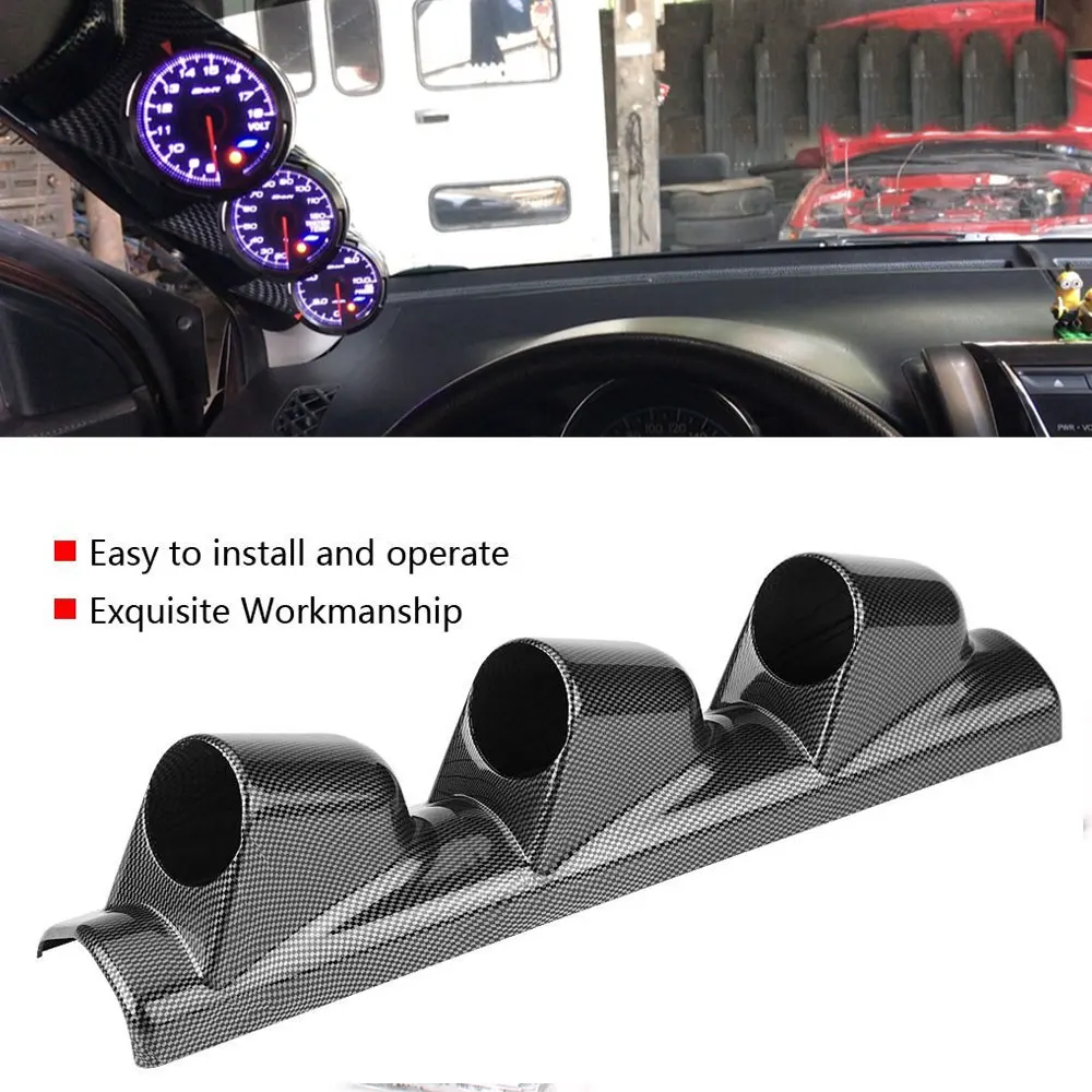 52mm 60mm Universal 3 Hole Left/Right Hand  Auto Dual Holes A-Pillar Holes Gauge Holder Pod Modified Instrument