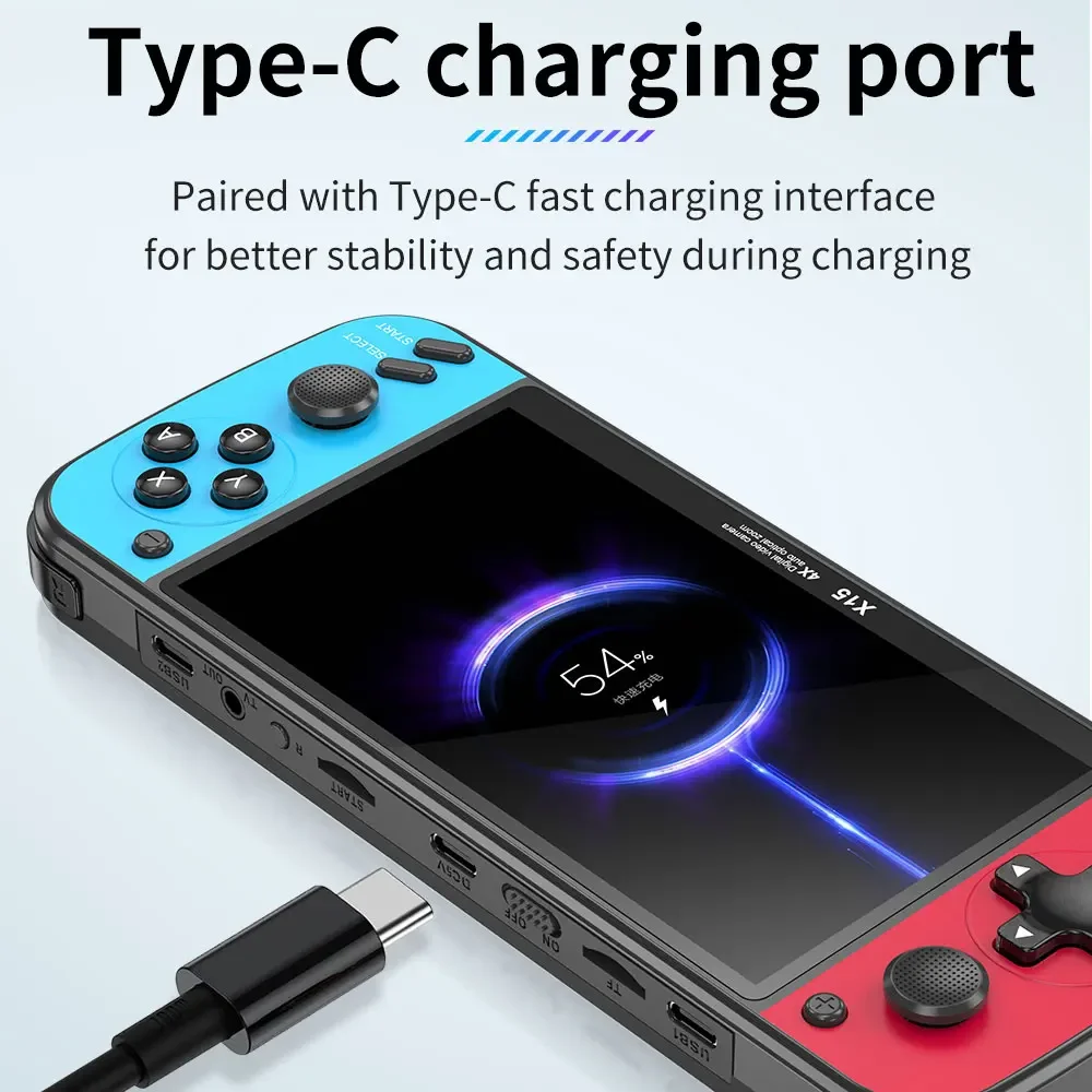 5.5 inch X15 Portable Handheld Game Console For GB FC MD 5000 Retro Games Support TV Out MP4 Music Ebook Video Player Box