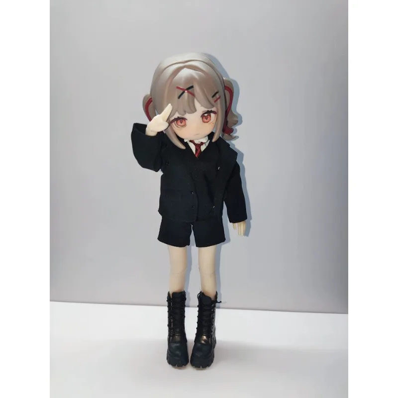 Maßstab 1:12, College-Stil, Anzug, Hemd, Weste, Shorts, Soldatenkleidung, Modell, passend für 6'' Romankey Actionfigur, Körper, Asi 3.0 BJD-Puppe