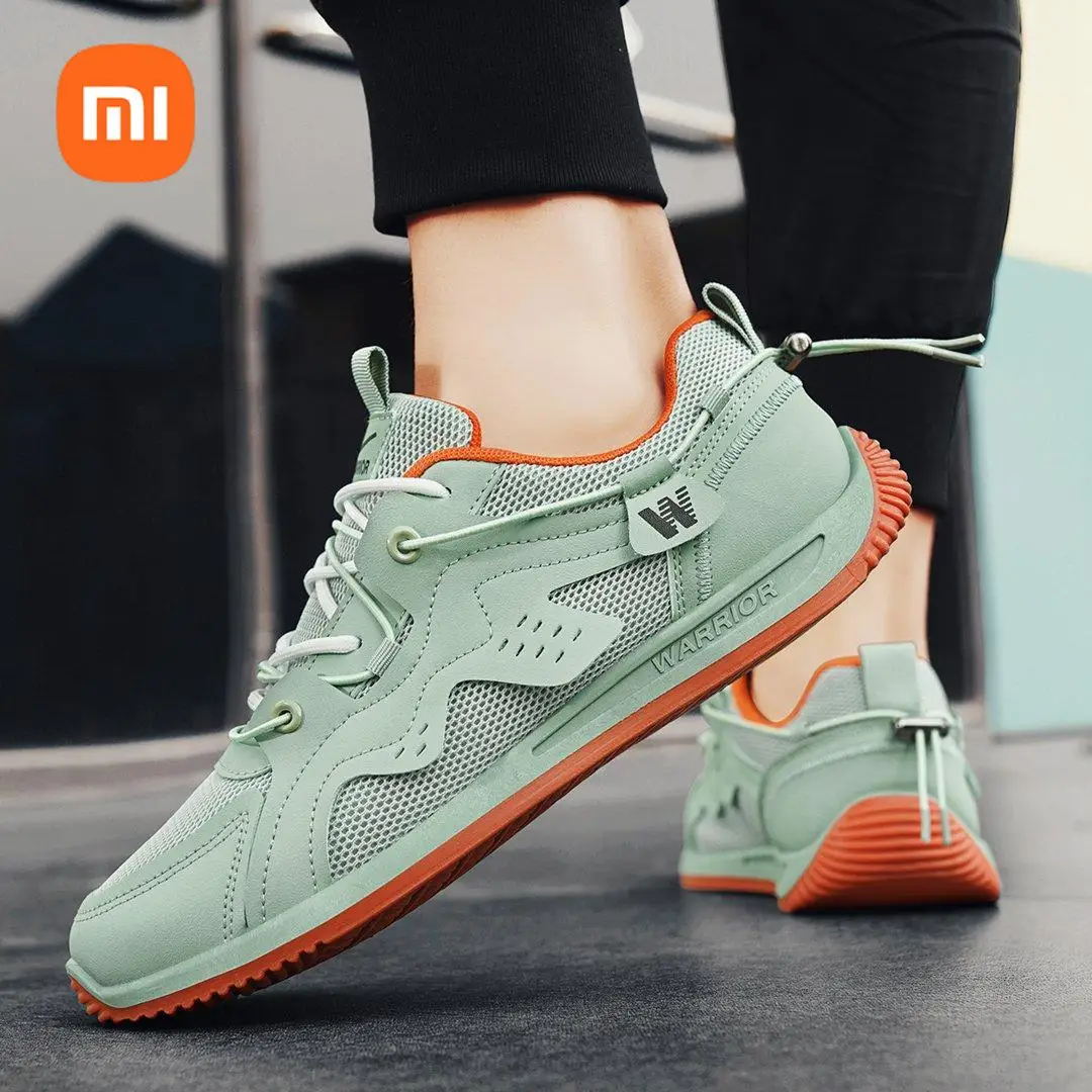 xiaomi mijia back air mesh surface casual shoes synthetic leather fabric upper match color breathable comfortable casual shoes