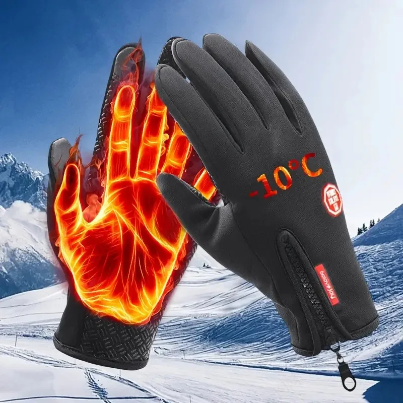 Winter Warm Gloves For Men Women Hot Touchscreen Outdoor Cycling Driving Motorcycle Gloves Windproof Waterproof Non-Slip Glove
