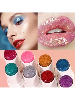 Heallor Glitter Sequin Stick Gorgeous Stage Makeup Tint Eye Body Face Glitter Gel Art Flash Loose Sequins Cream Festival Glitter - Thumbnail 8
