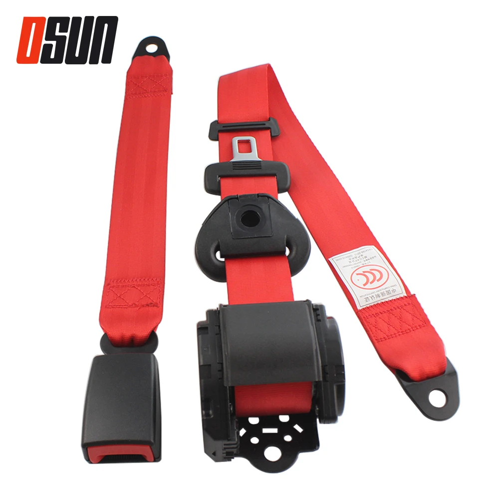 Universal Red 21mm 3 Point Car Seat Belts Safety Belt Extender
