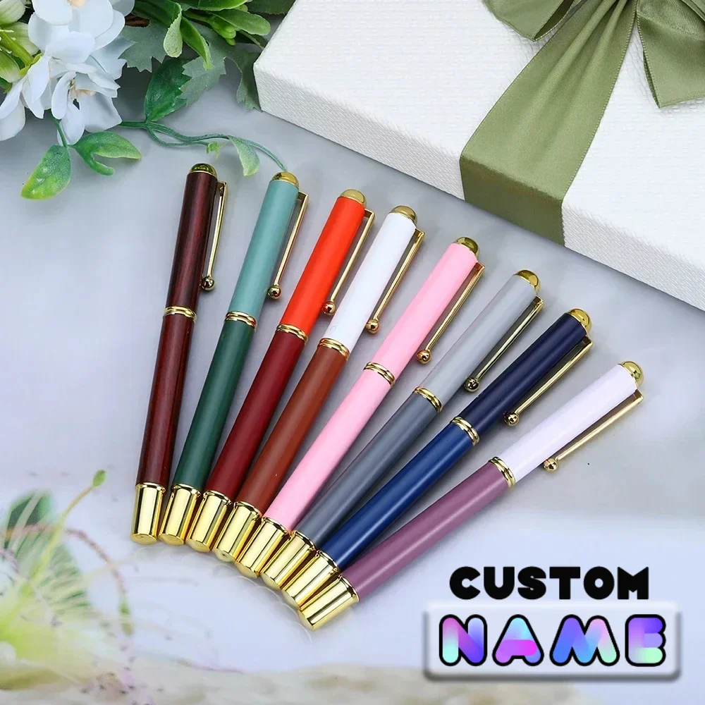 Metal Fountain Pen Custom Name Ink Pen Calligraphy Pens for Writing Drawing Journal Supplies Business Office Gift Pens with Box