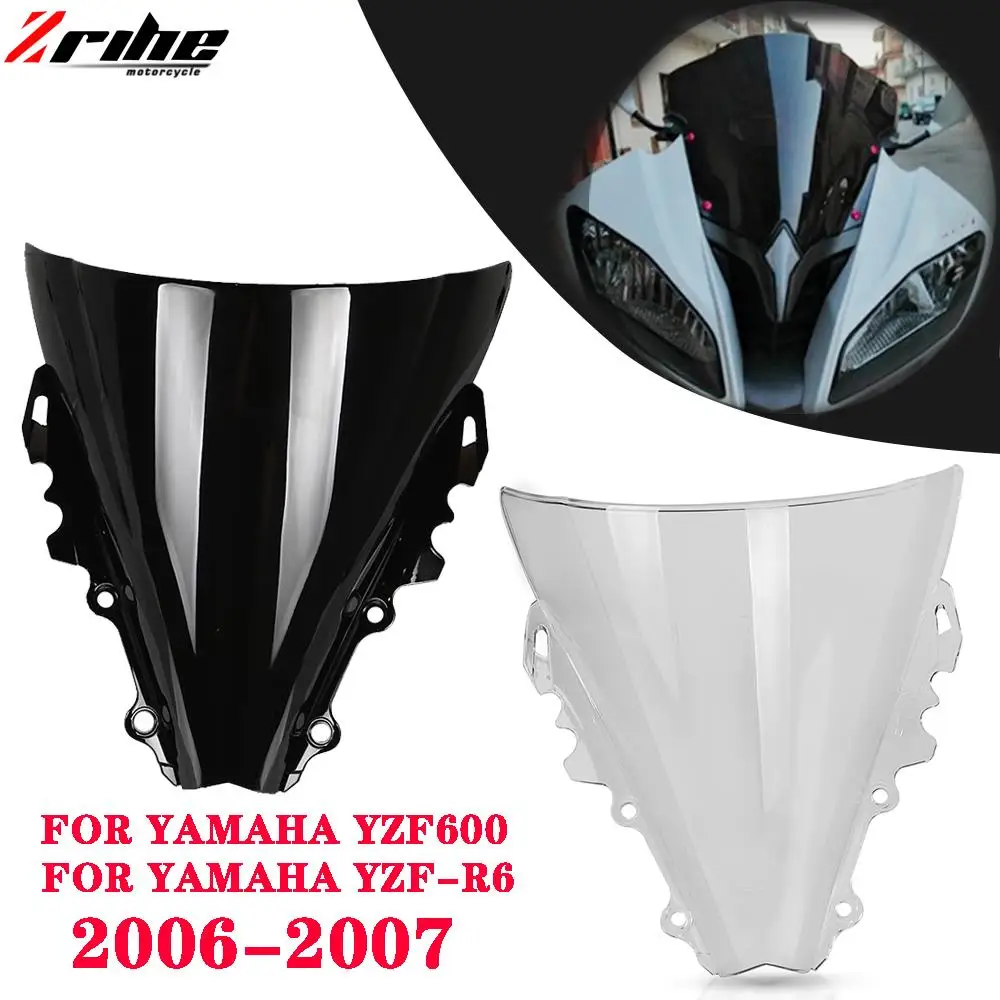 Motorcycle Accessories Wind Deflector Windshield Fairing Windscreen Screen For Yamaha Yzf600 Yzfr6 Yzf-R6 Yzf 600 R6 2006 2007