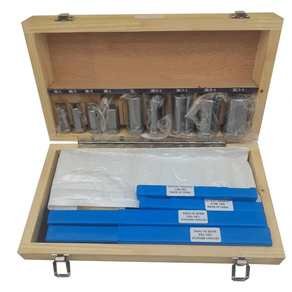 Keyway Broach Sets HSS Metric Size Industrial Tools for Lathe B-4mm B-5mm C-6mm C-8mm Keyway Size 18Pcs