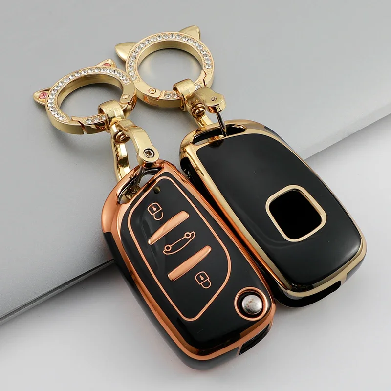 

TPU Car Flip Key Case Full Cover Case Fob For Peugeot Citroen C1 C2 C3 C4 C5 DS3 DS4 DS5 DS6 Remote Key Shell Accessories