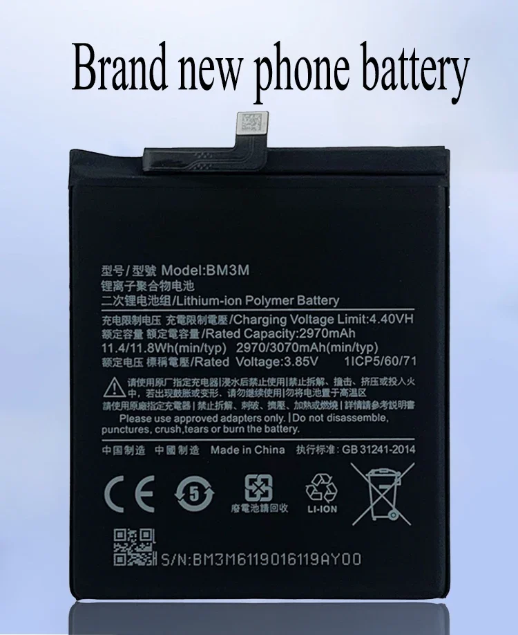 100% Original Replacement Battery For Xiaomi Mi 9 SE Mi9 SE BM3M 3070mAh Genuine Phone Battery In Stock