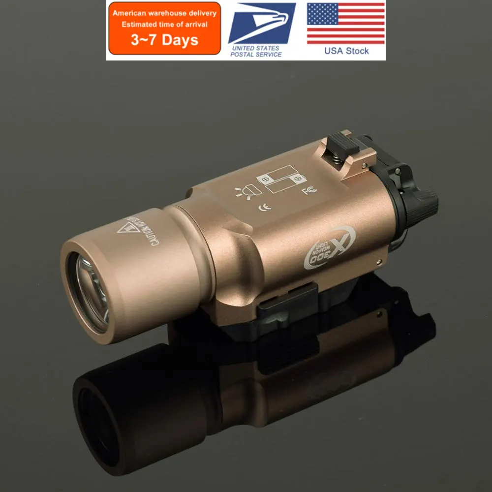 

US Warehouse X300U X300 Tactical Flashlight White LED Pistol Weapon Light Rifle Airsoft surefir Scout Lanterna Torch For Hunting