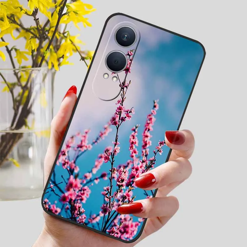 Floral Silicone Soft TPU Phone Case – Shockproof Protector Bumper Cover for OnePlus Nord CE4 Lite 5G