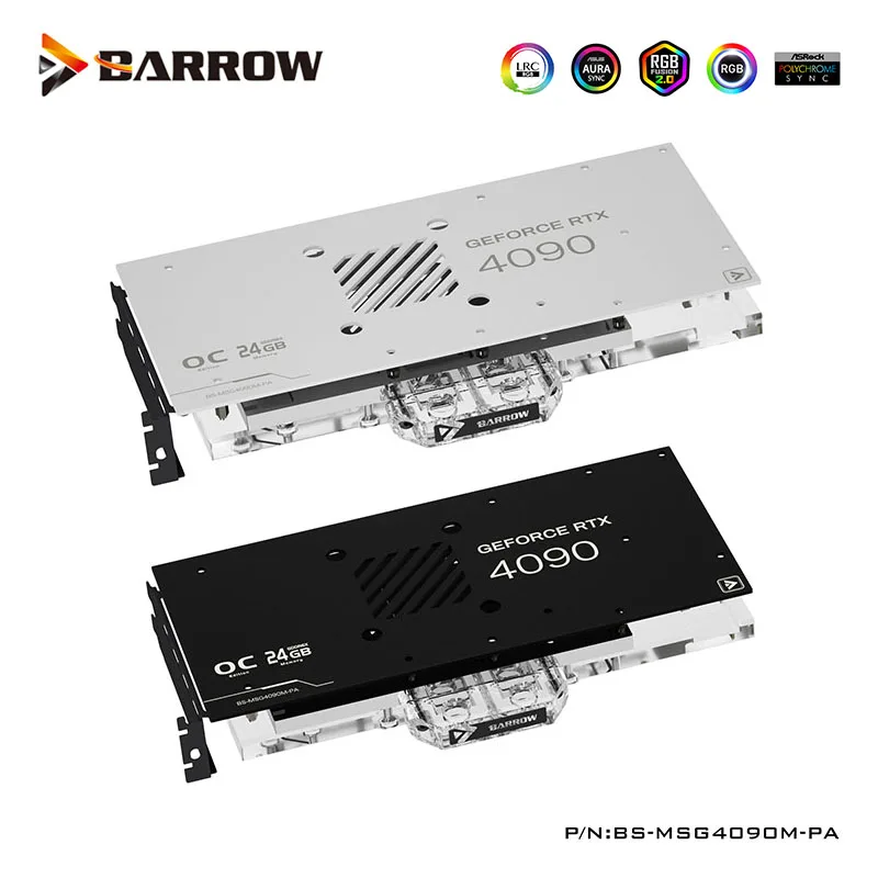 Barrow Gpu Water Block Per Msi Rtx 4090 Gaming X Trio 24G/Suprim X 24G Card Cooler Con Piastra Posteriore, Staffa, Bs-Msg4090M-Pa