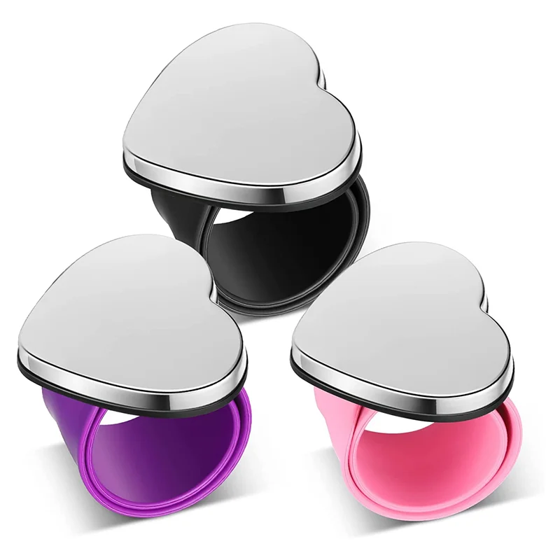 

3 Pcs Magnetic Sewing Needle Cushion Heart Shape Magnetic Needle Holder Hair Clip Bracelet Silicone Wrist Needle Cushion