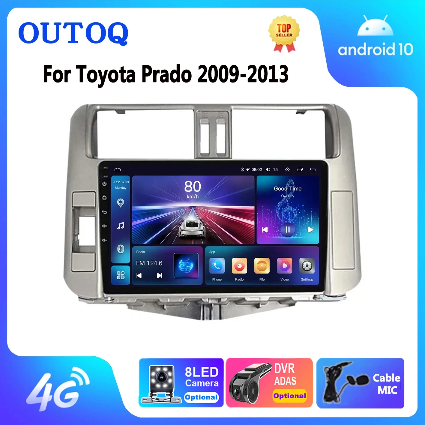 

Android Auto Car Radio Carplay for Toyota Land Cruiser Prado J 150 2009-2013 Multimedia GPS Navigation Auto Audio 2din