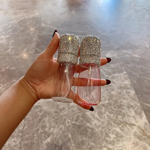 60 Ml Parfümpermet Spray Palack Bling Gyémánt Átlátszó Újratölthető Permetezőgép Üres Porlasztó Hordozható Utazási Kozmetikai Tartály - Image 6