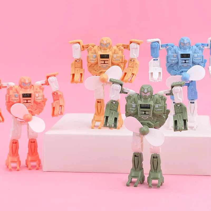 

Детские Оригинальные Мультяшные электронные часы игрушки Морфинг часы фанаты Морфинг Робот Электронные часы детские подарки