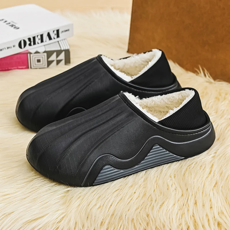 Mens Cotton Slippers Winter Warm Home Comfort Extra Large Size 46 47 Soft Indoor House Shoes for Men