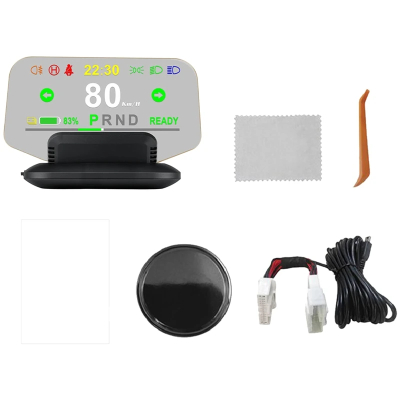 

Car Hud Head Up Display Mirror Navigation Indicator Light Clock Vehicle Speed Fog Light For Tesla Model 3/Y 2020 2021