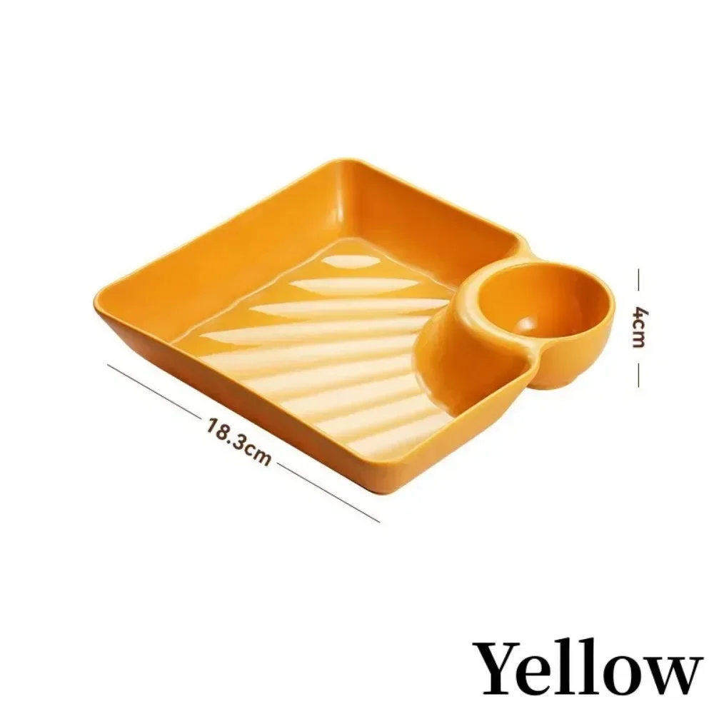 Square Dumpling Plate with Vinegar Space Snack Platter Creative Separated Divided Tray Tableware Christmas Tableware