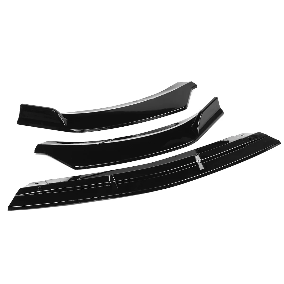 Glossy Black Front Bumper Protector Lip Spoiler Covers Trim