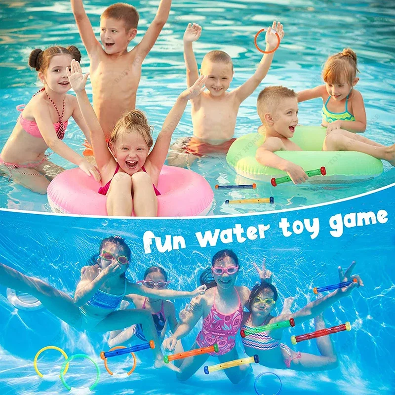 Pool Diving Toys Swimming Swim Including Sticks Torpedo Bandits Rings for Easy To Find Grab