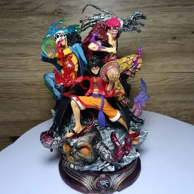 One Piece Figure Luffy Kid Trafalgar 3 Captain Model GK Anime Action Figurine Doll Collection Ornament Model Toy Gift for Kid