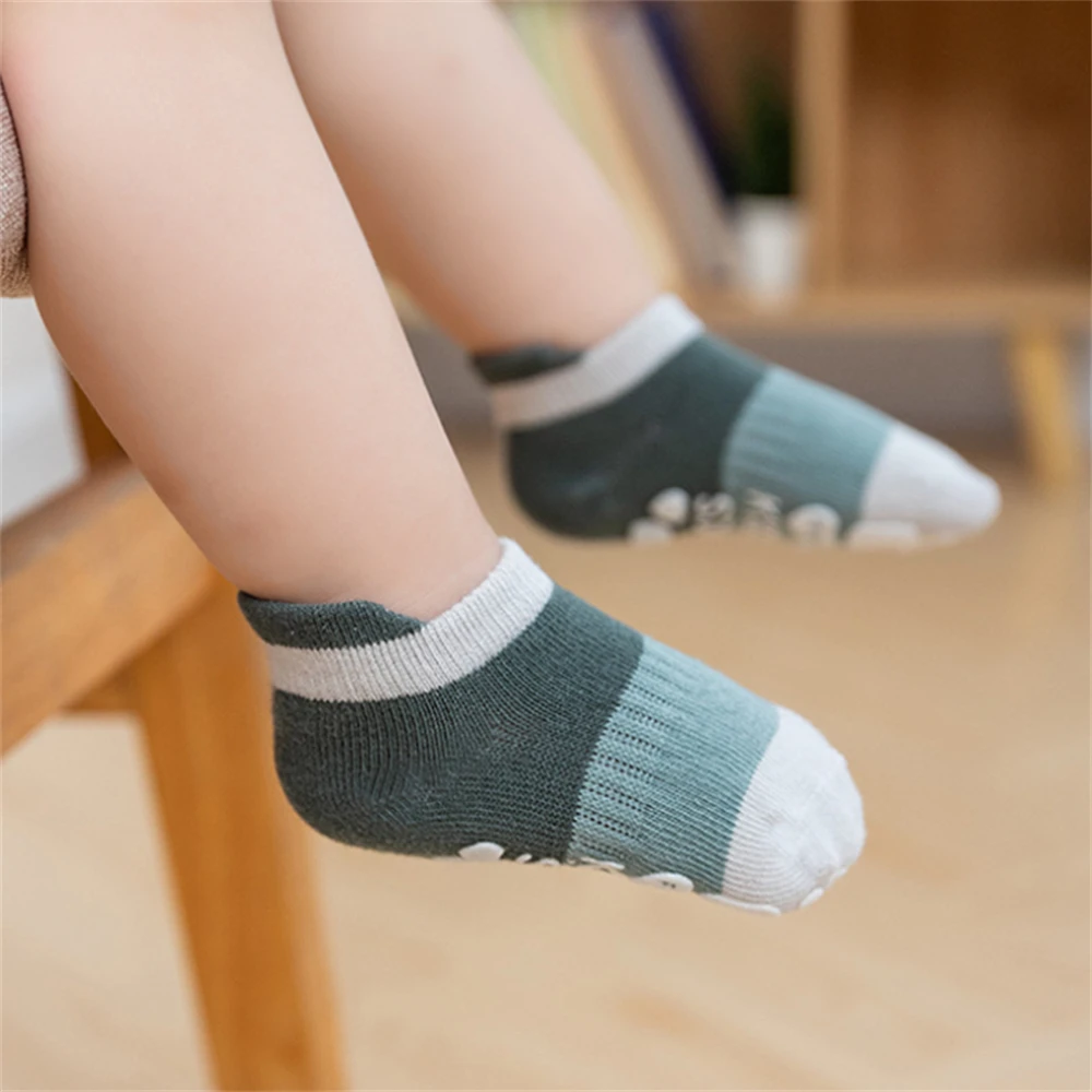 5 Pairs/Set Cute Baby Socks Glued Non Slip Low Top Socks For Infants Color Matching Kids Socks Baby Girl and Boys 10 Sbd2601e8f8d24bc58ba7f8939a506792Y
