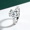 DEZO All Moissanite  5 ct Engagement Rings For Women Solid 925 Sterling Silver Oval Cut VVS1 D Color GRA Certificate 1