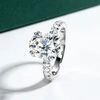 DEZO All Moissanite  5 ct Engagement Rings For Women Solid 925 Sterling Silver Oval Cut VVS1 D Color GRA Certificate 1