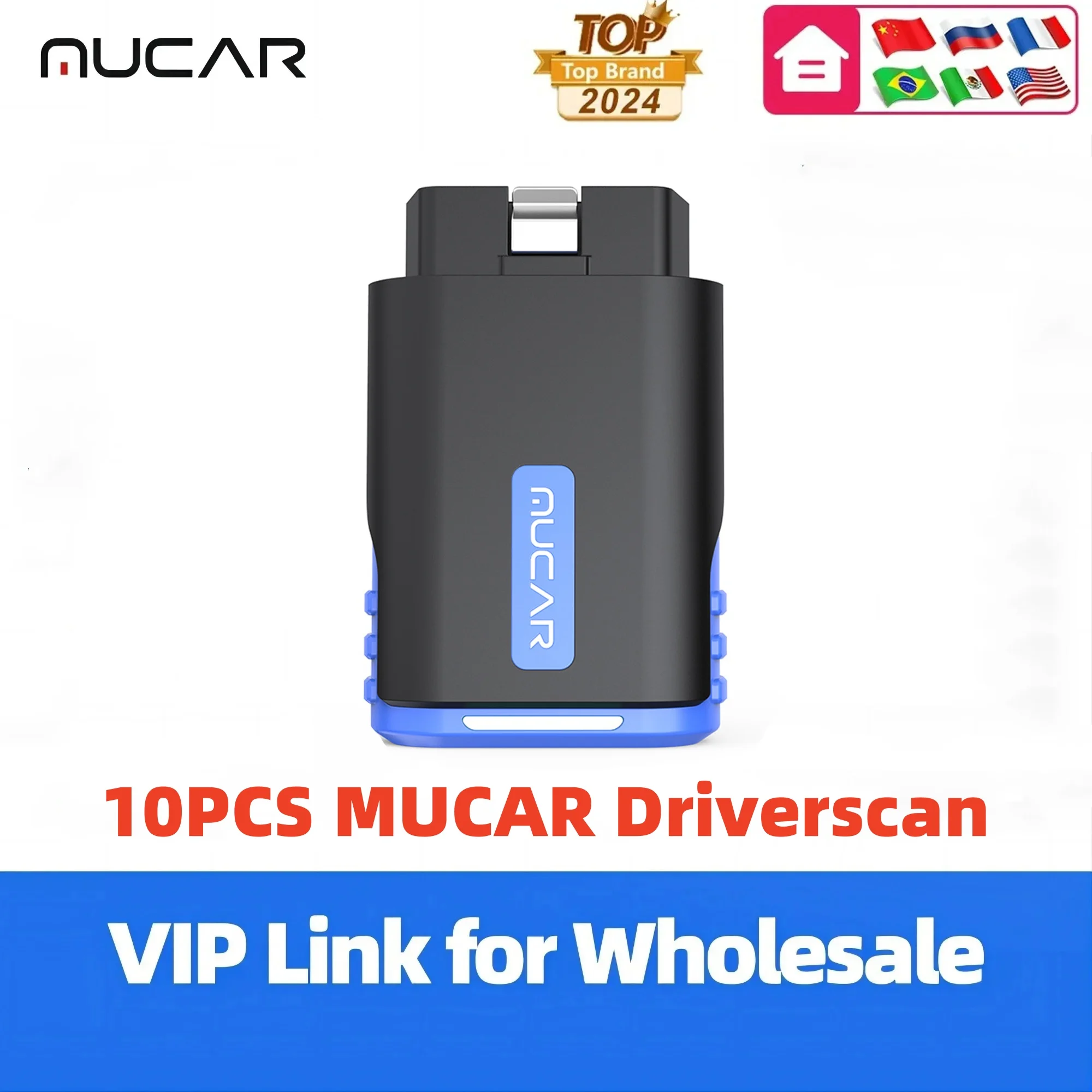 MUCAR-Outils de diagnostic complets du système, Driverscan OBD2, 15 réinitialisations, test d'action, lecteur de code de véhicule VS, MUCAR BT200, 10 pièces