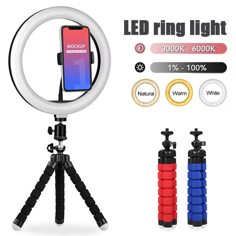 Dimmable LED Ring Light Kit for Photography and Video Recording