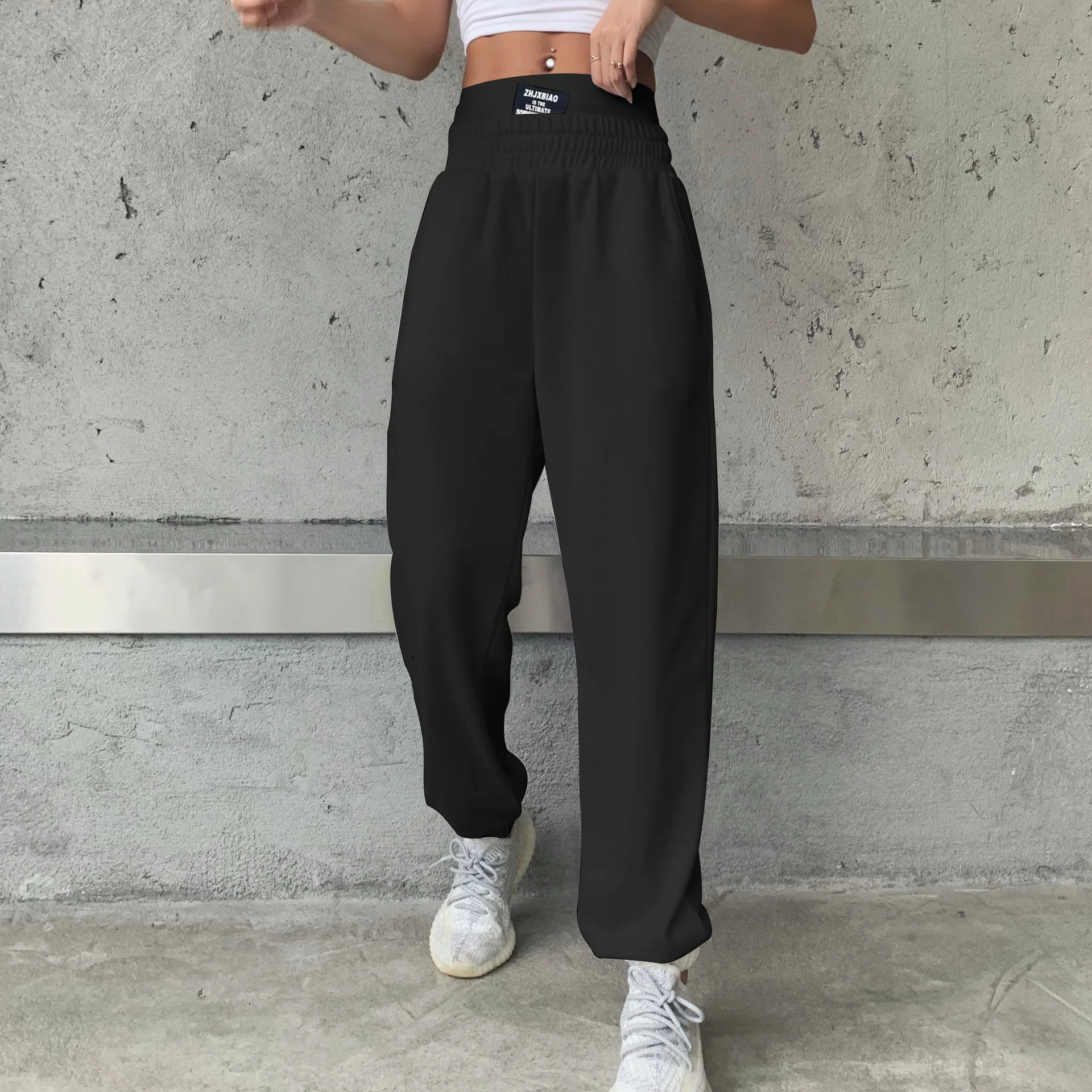 hot pants MOVOKAKA Loose Corset Women Pant Spring Autumn Double Waist High Waist Sports Pants Fashion Sports Casual Women's Clothing Pants vuori joggers