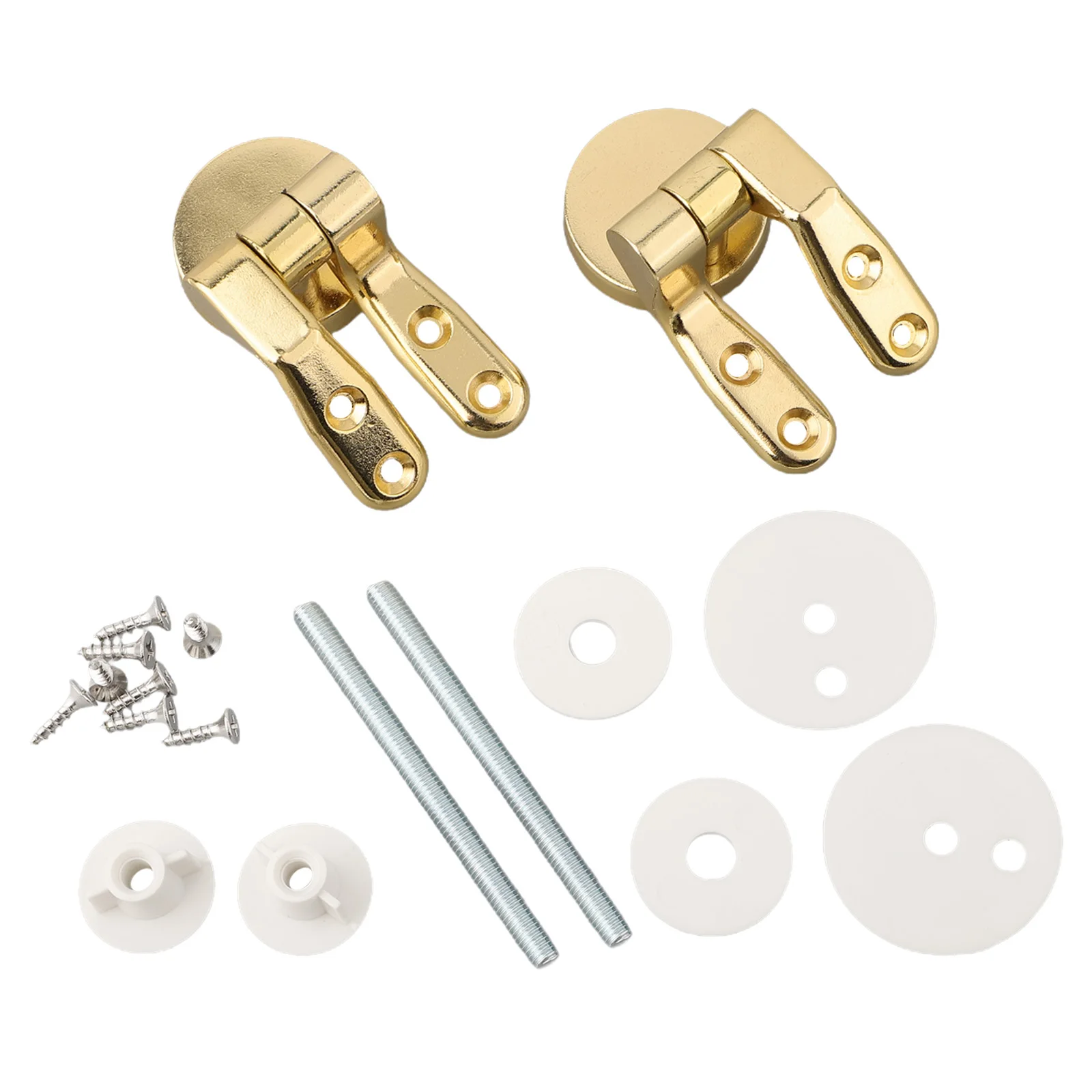 Toilet Seat Hinges Replacement Gold Toilet Seat Hinge Fixings Zinc Alloy Cover Mounting Connector Hardware