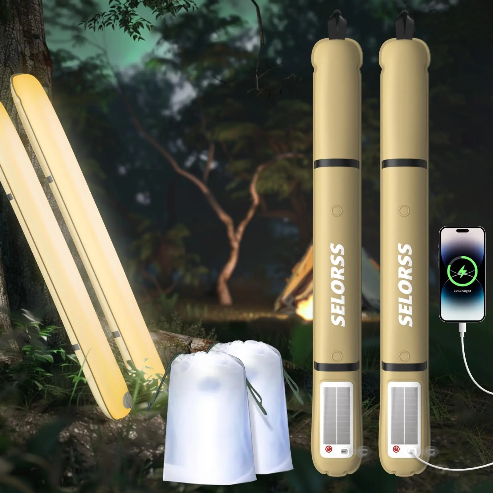 Solar Folding Camping Lantern – 2000mAh Portable Light 1