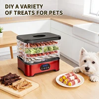 Déshydrateur alimentaire à 5 plateaux, prise UE, température et minuterie réglables, plateaux de séchage transparents, pour viande séchée, friandises pour animaux, légumes et collations 4
