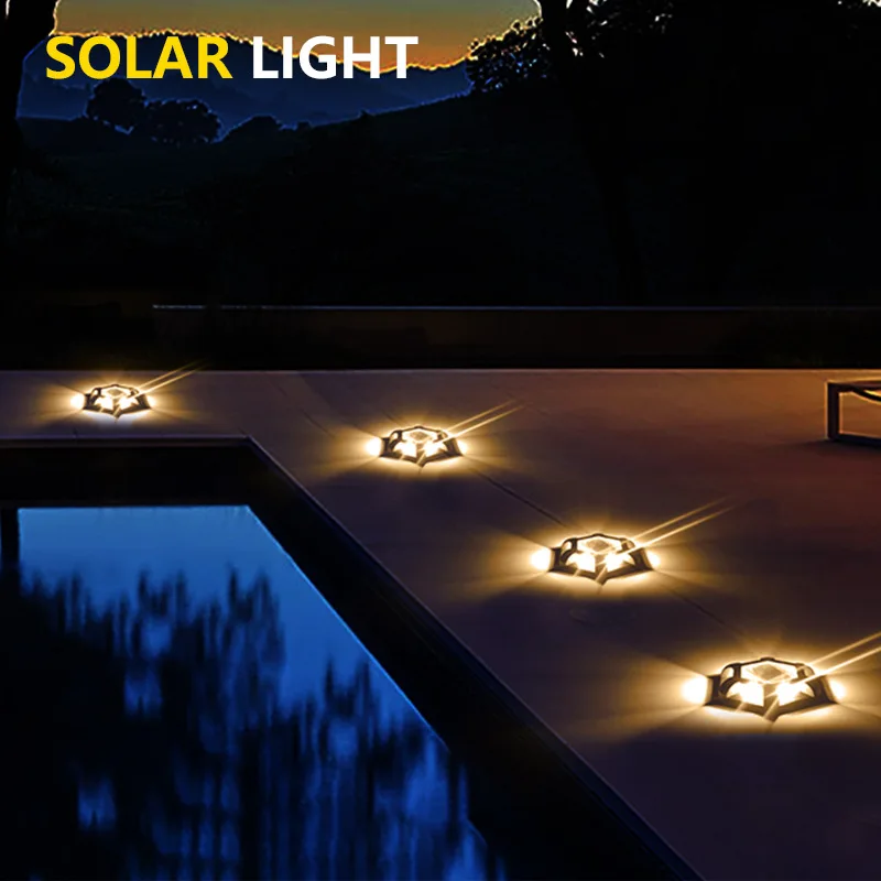 Intelligent Light Control Outdoor Villa Foot Solar Powered Road Stud Waterproof 1200mAh For Park Lawns