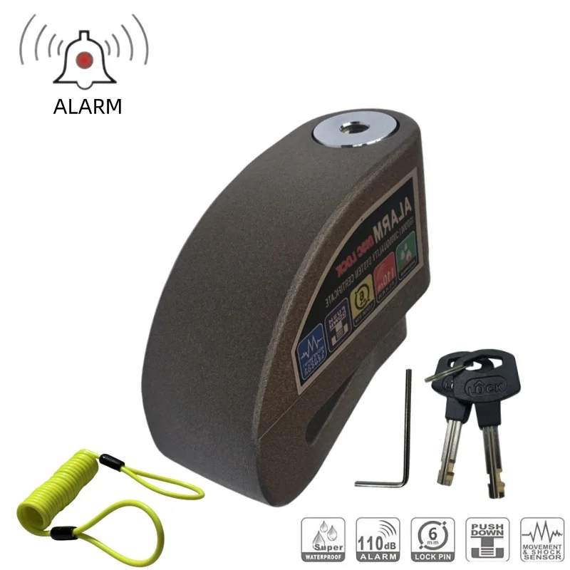 Motorcycle Disc Brake Alarm Lock Aluminum Alloy Anti-Theft For Motorcycle Bicycle Scooter