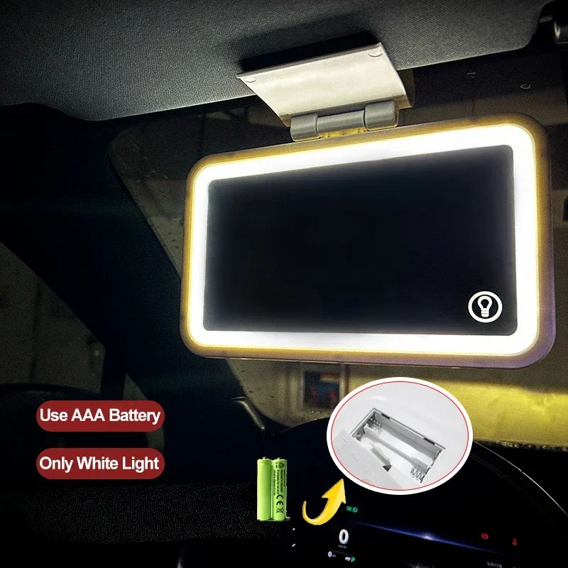 Car Sun Visor Vanity HD Mirror With LED Ultra Thin
