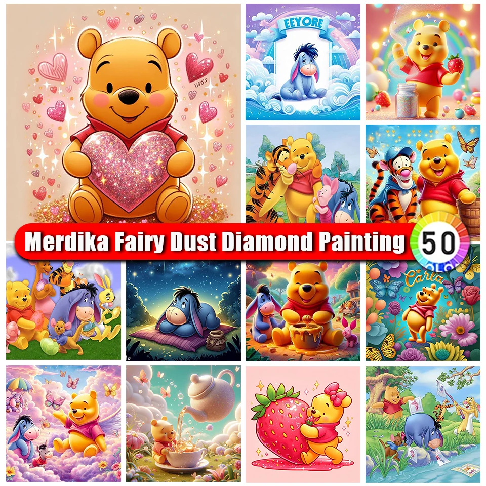 

Picture Size Fairy Dust Diamond Painting Winnie The Pooh 5D Mosaic Embroidery DIY Children's Kid Gift Animal Room Decor 2024