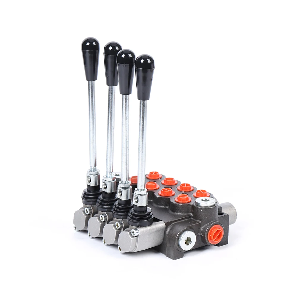 4Spool P40 Hydraulic Directional Control Valve Manual Operate 13Gpm For Double Acting Cylinders