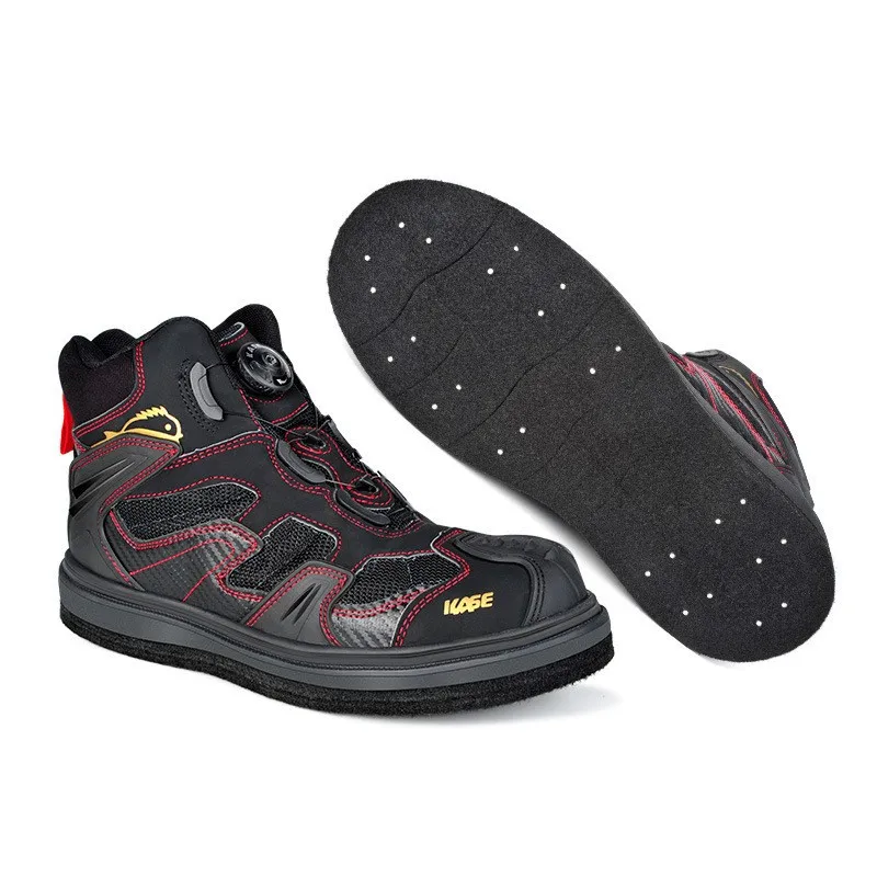 Air-Permeable Fishing Shoes Swivel Buckle Felt Sole Nails Hiking Waders Skid-Proof Reef-Climbing Shoes