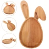 Rabbit Serving Tray Bunny Kids Dish Shaped Board Pet Wood Easter Plate Desktop Food Snack Baby 1